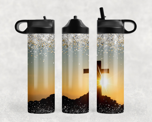 Sunset Cross Steel Water Bottle