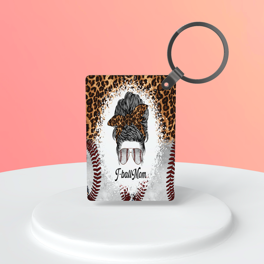 T-Ball Mom Leopard Print|Keychain