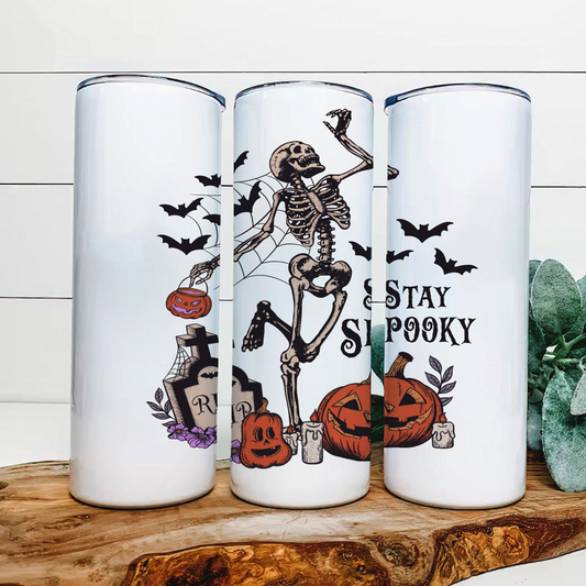 Stay Spooky|Skinny Tumbler|Optional Bluetooth Speaker| Speaker Color Varies