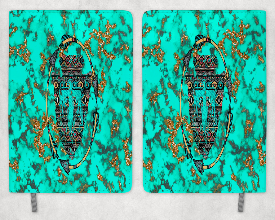 Turquoise Thunderbird Printed 8 Inch  A-5 Journal