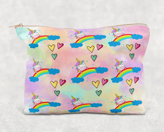 Unicorn Rainbows  Printed Canvas Zipper Bag