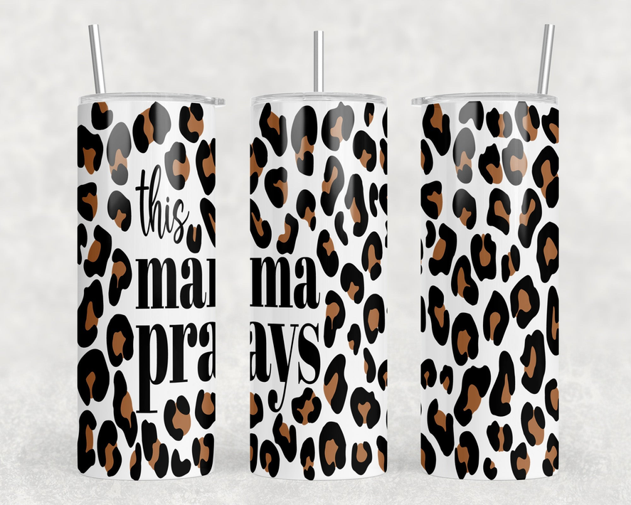 This Mama Prays|Skinny Tumbler|Optional Bluetooth Speaker| Speaker Color Varies