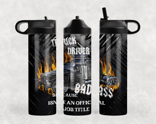 Truck Driver Steel Water Bottle