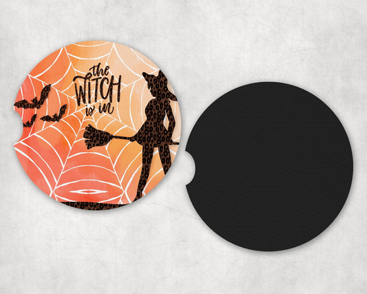 The Witch Is In|Car Coaster Set