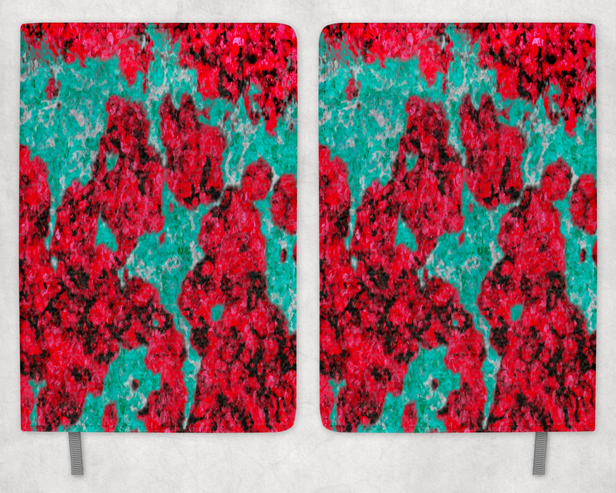 Turquoise and Pink Printed 8 Inch  A-5 Journal