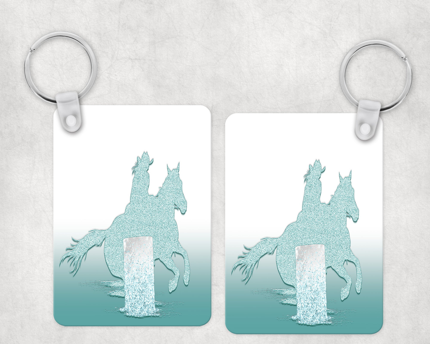 Turquoise Barrel Racer Keychain