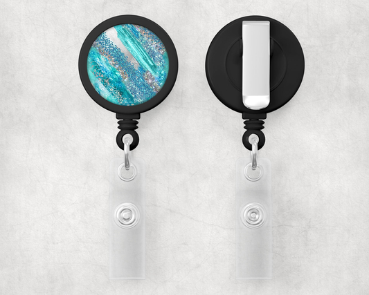 Turquoise Milky Way 1" Retractable Badge Reel