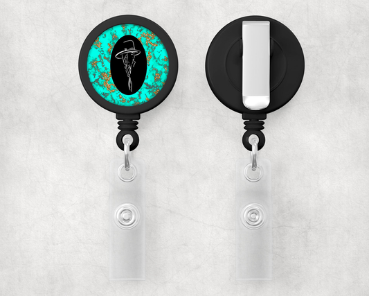 Turquoise Cowgirl 1" Retractable Badge Reel