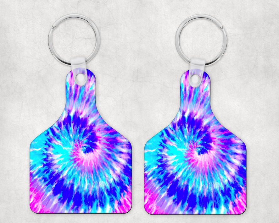 Tie Dye |Eartag Keychain