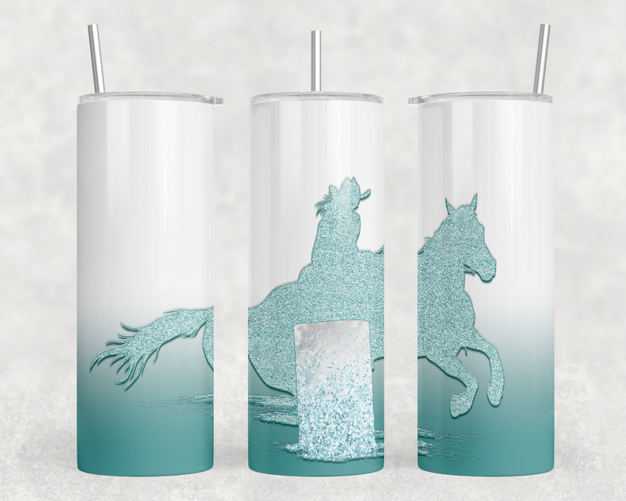 Turquoise Barrel Racer|Skinny Tumbler|Optional Bluetooth Speaker| Speaker Color Varies