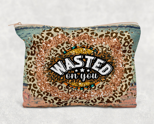 Wasted On You  Printed Canvas Zipper Bag