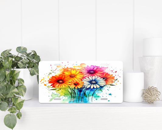 Watercolor Sunflower|License Plate