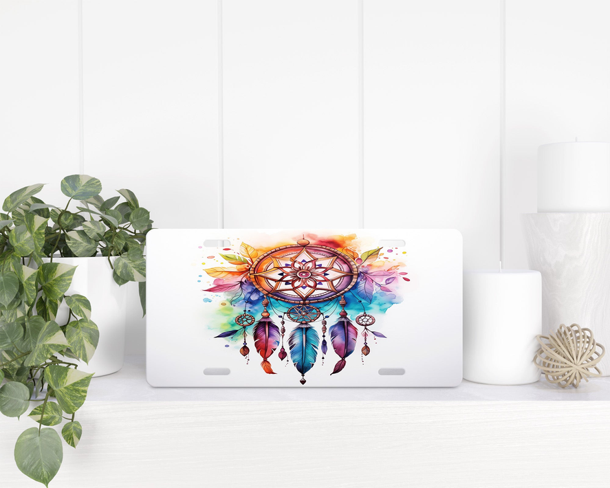 Watercolor Dream Catcher License Plate