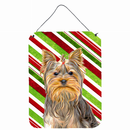 Candy Cane Holiday Christmas Design with Dog Wall or Door Hanging Prints