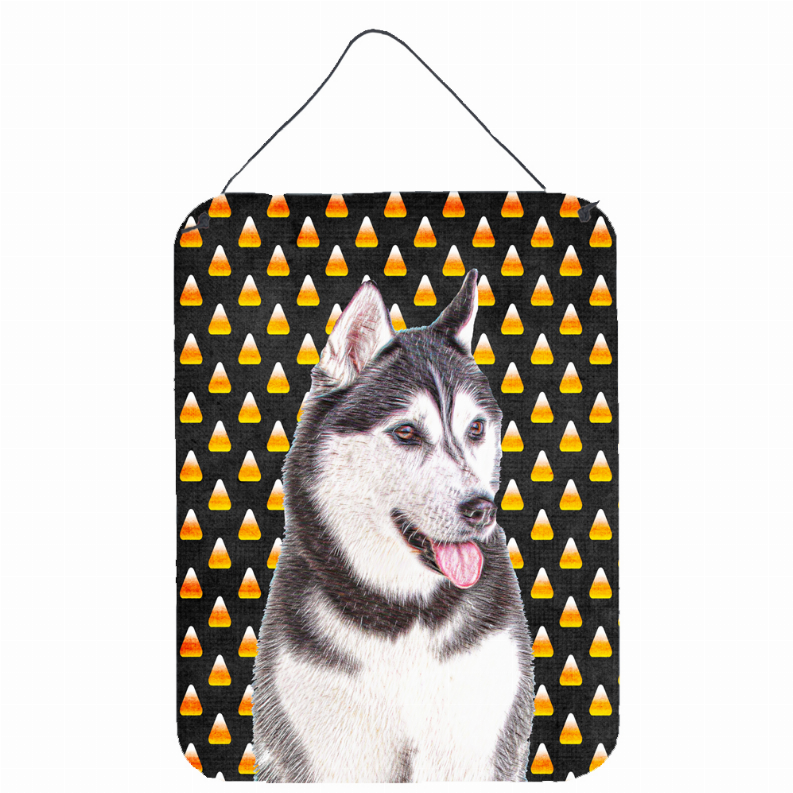 Candy Corn Halloween Design with Dog Wall or Door Hanging Prints