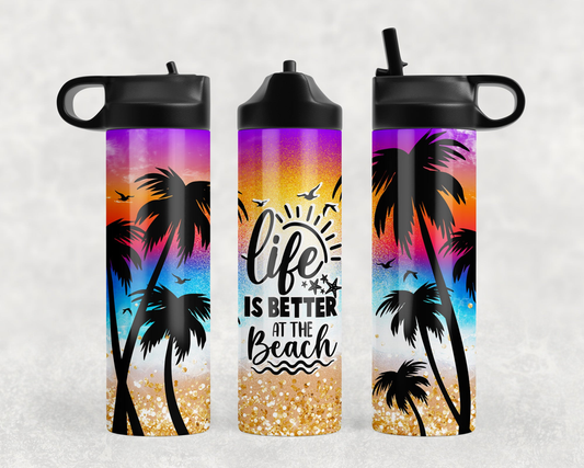 Life Is Better On The Beach Steel Water Bottle