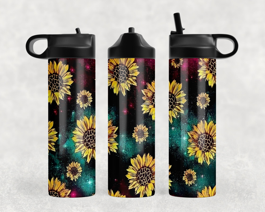 Galaxy Sunflower Steel Water Bottle