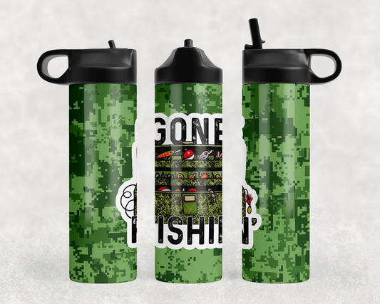 Gone Fishin Steel Water Bottle