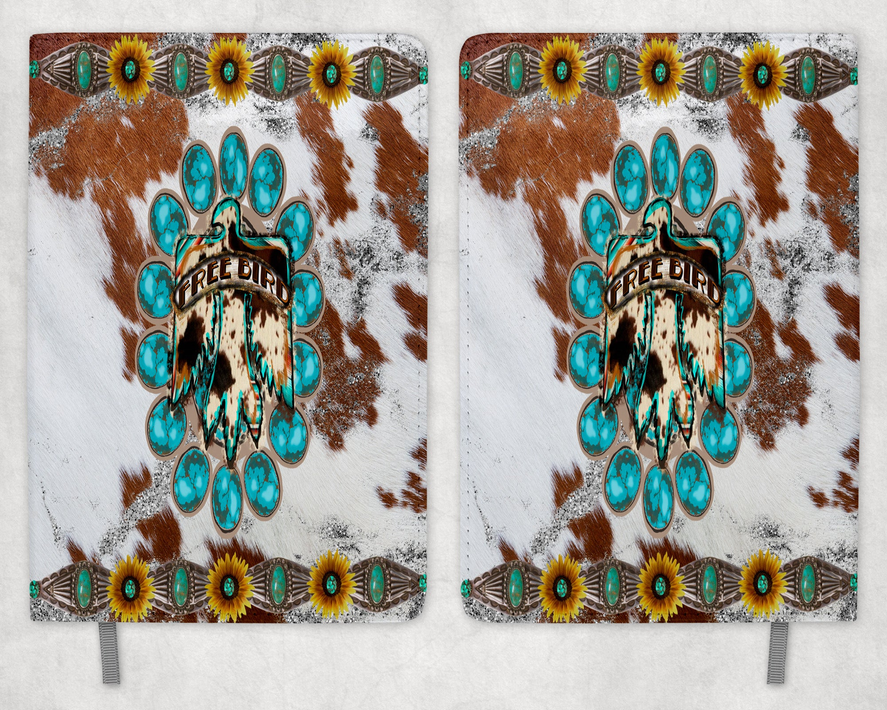 faux cowhide Thunderbird Printed 8 Inch  A-5 Journal