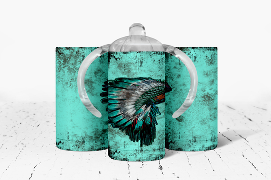 Distressed Headdress Insulated Kids Dual Lid Sippy Cup Tumbler