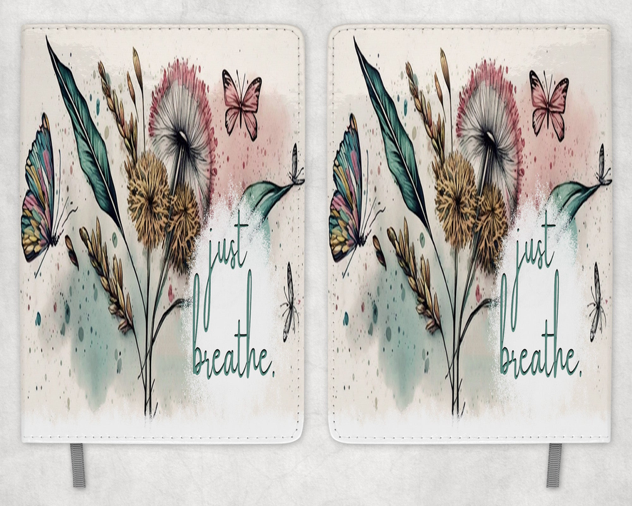 Dandelion Just Breathe Printed 8 Inch  A-5 Journal