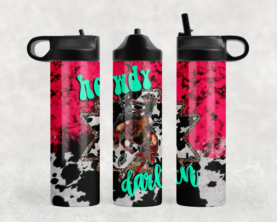 Howdy Darlin Bronc Steel Water Bottle