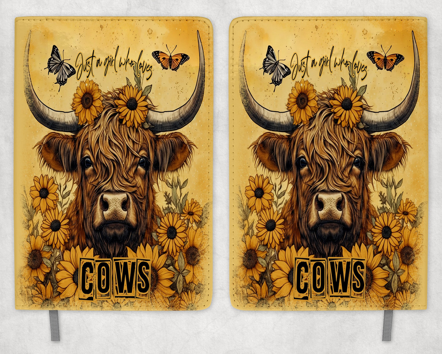 Just A Girl Who Loves Cows Printed 8 Inch  A-5 Journal