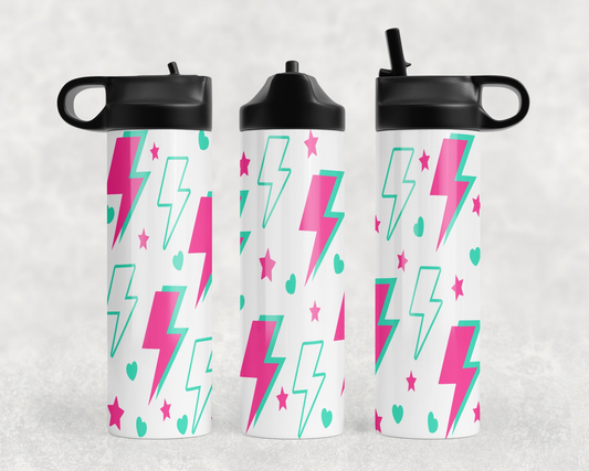 Lightning Bolts Steel Water Bottle