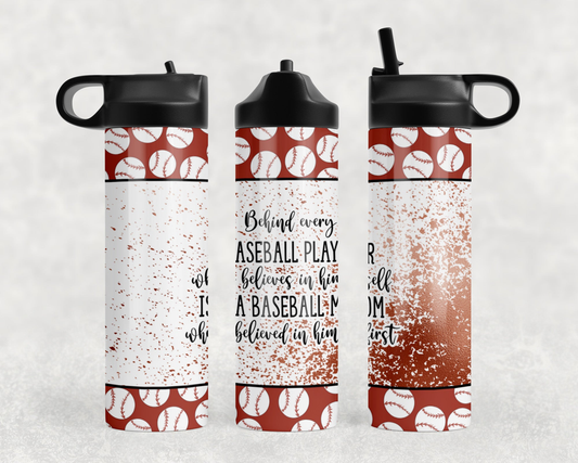 Baseball Mom Steel Water Bottle