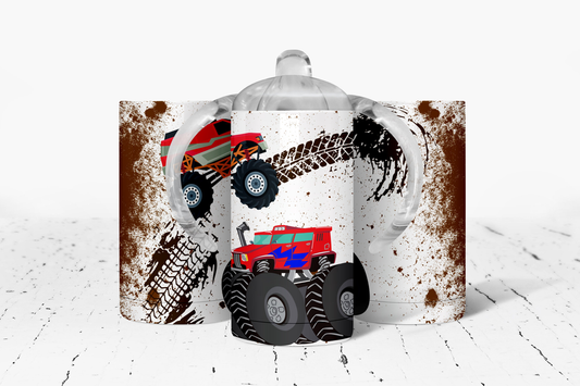 Monster Trucks Insulated Kids Dual Lid Sippy Cup Tumbler