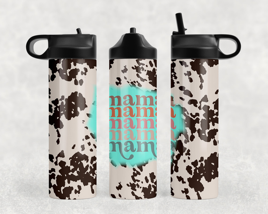 faux cowhide Mama Steel Water Bottle