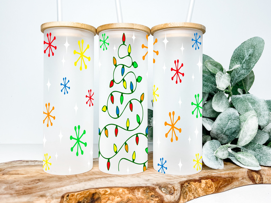 Christmas  Frosted Glass Tumbler