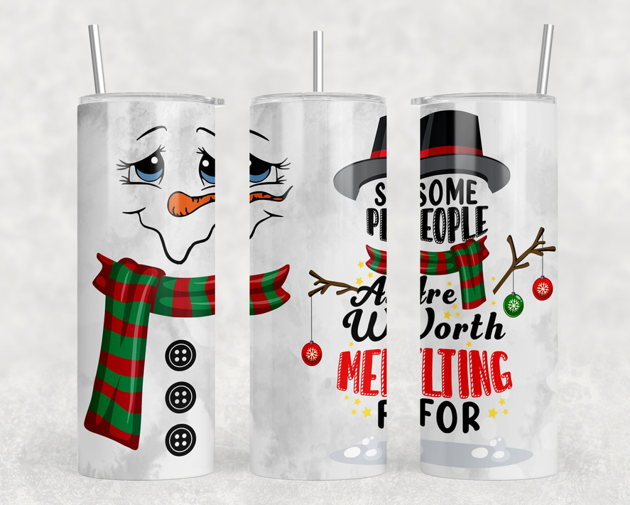 Snowman|Skinny Tumbler|Optional Bluetooth Speaker| Speaker Color Varies