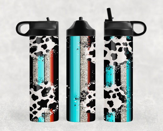 Serape faux cowhide Steel Water Bottle