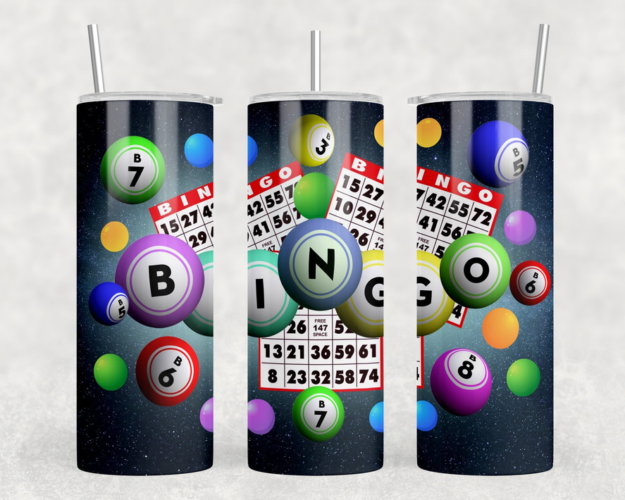 Bingo|Skinny Tumbler|Optional Bluetooth Speaker| Speaker Color Varies