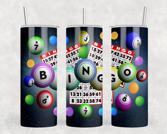 Bingo|Skinny Tumbler|Optional Bluetooth Speaker| Speaker Color Varies