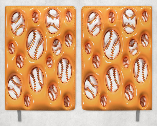 Orange Baseball Printed 8 Inch  A-5 Journal