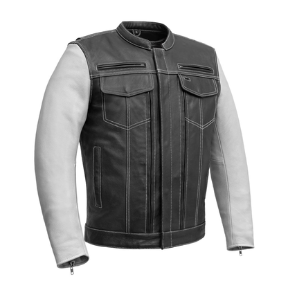 Vincent Men's Cafe Style Leather Jacket