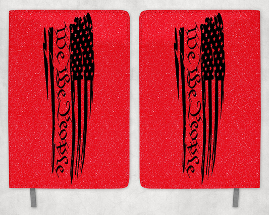 We The People Red Printed 8 Inch  A-5 Journal