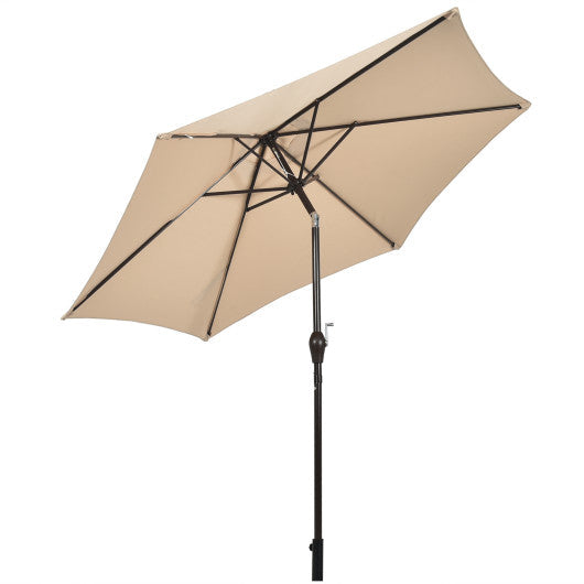 10 Feet Outdoor Patio Umbrella with Tilt Adjustment and Crank-beige