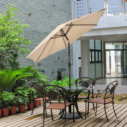 10 Feet Outdoor Patio Umbrella with Tilt Adjustment and Crank-beige