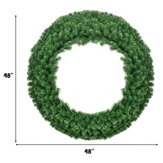 48 Inch Pre-lit Cordless Artificial Christmas Wreath