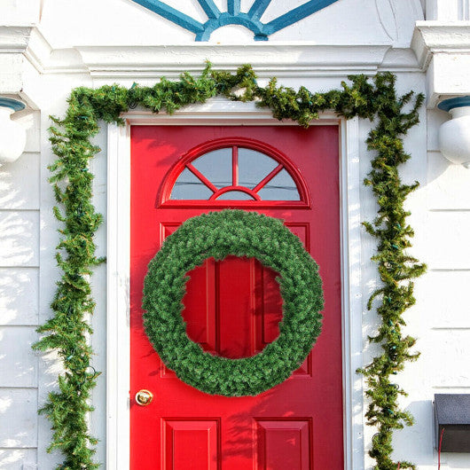 48 Inch Pre-lit Cordless Artificial Christmas Wreath