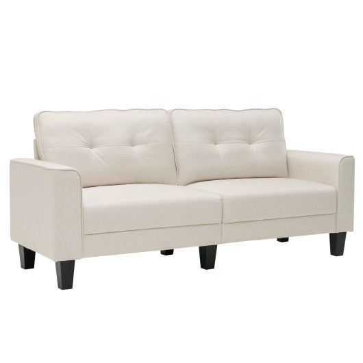 79.5 Inch Fabric Loveseat Sofa with 2 Removable Back Cushions-Beige