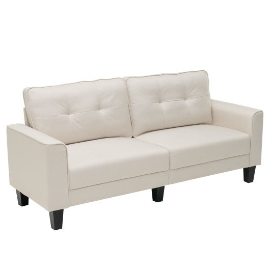 79.5 Inch Fabric Loveseat Sofa with 2 Removable Back Cushions-Beige