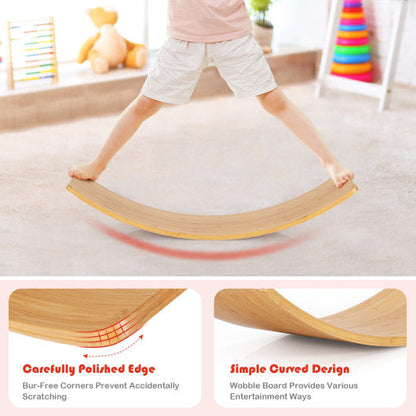 35.5 Inch Wooden Wobble Balance Board for Toddler and Adult