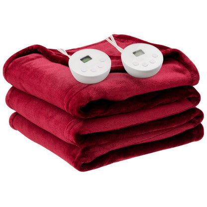 62" x 84" Twin Size Electric Heated Throw Blanket with Timer-Red