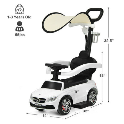 3-in-1 Mercedes Benz Ride-on Toddler Sliding Car-White