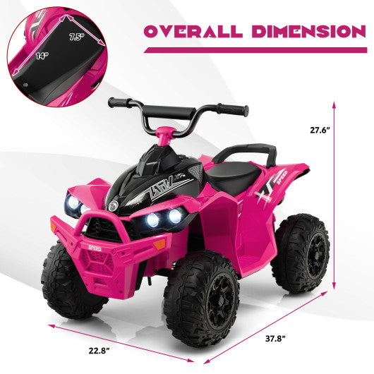 12V Kids Ride On ATV with High/Low Speed and Comfortable Seat-Pink