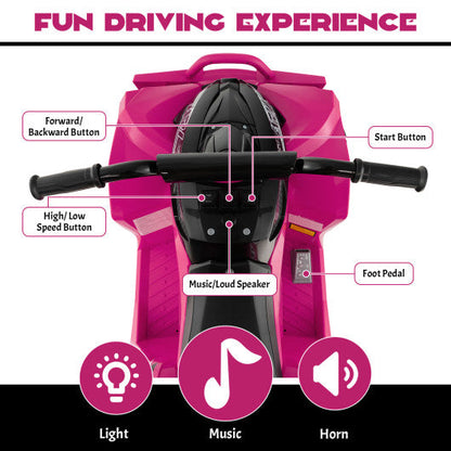 12V Kids Ride On ATV with High/Low Speed and Comfortable Seat-Pink